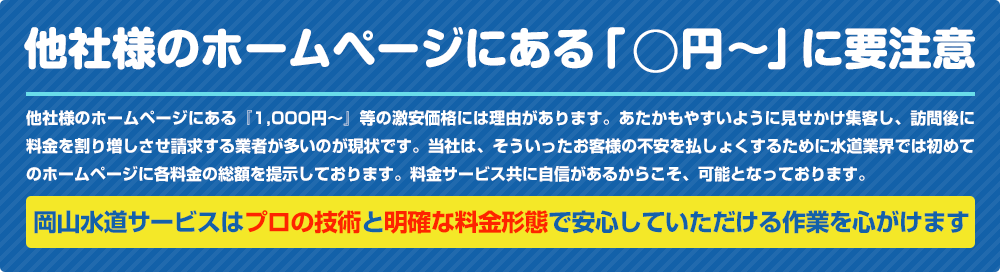 他社様のホームページにある「○円～」に要注意